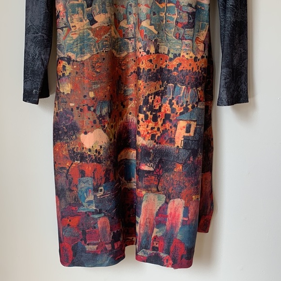 LONGLINE Jacket City Scape Simply Couture Women’s Long Sleeve Size Small - Picture 8 of 15